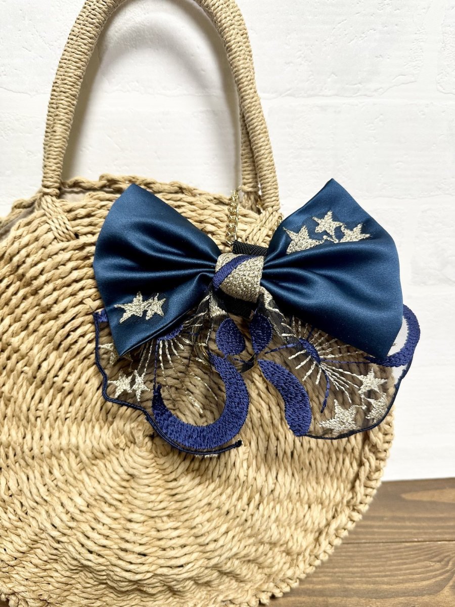 画像2: 3WAYバッグチャーム/リボン型(惑星)ミッドナイト (2)