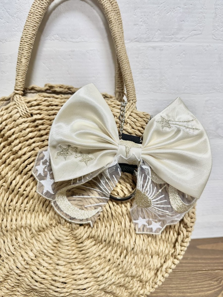 画像2: 3WAYバッグチャーム/リボン型(惑星)スターホワイト (2)