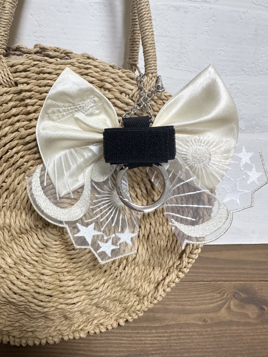 画像3: 3WAYバッグチャーム/リボン型(惑星)スターホワイト (3)