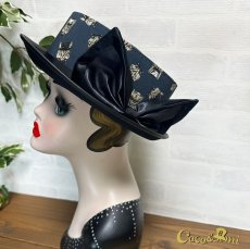画像15: 猫かぶらニャいと！モダンハット(猫まみれ)/黒ブリム (15)