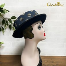 画像10: 猫かぶらニャいと！モダンハット(猫まみれ)/黒ブリム (10)