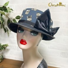画像13: 猫かぶらニャいと！モダンハット(猫まみれ)/黒ブリム (13)