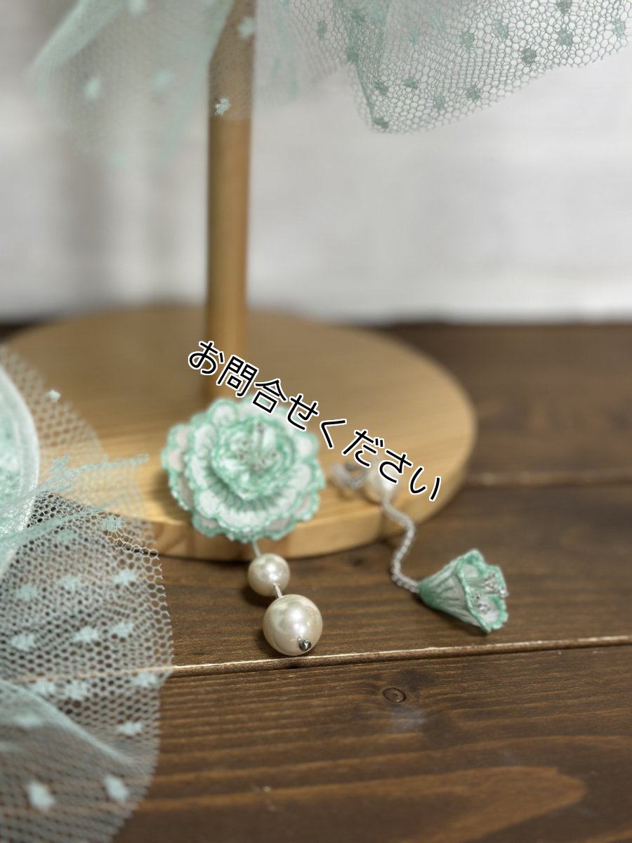 画像9: 【ここあみ気まぐれ祭り】アンティークワンピのミントハット【リユース生地】※お問合せください (9)