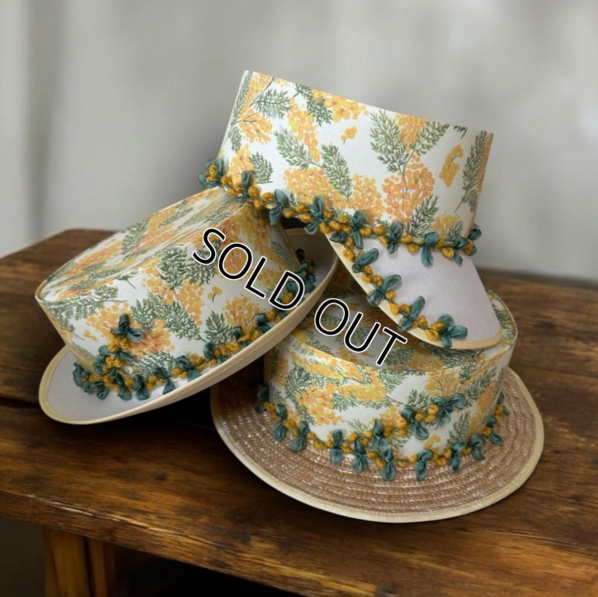 画像5: 【期間限定・レア物】春の花(ミモザ)/ハット(麦わらブリム)_モカ※公式限定カラー (5)