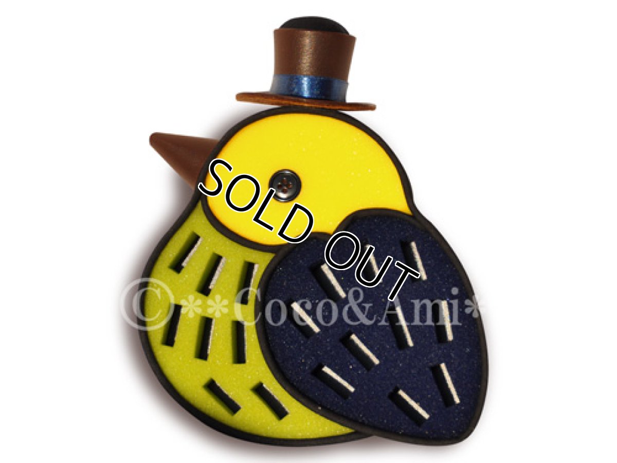 画像2: 鳥のボビン収納ケース(A・グリーン×ネイビー) (2)