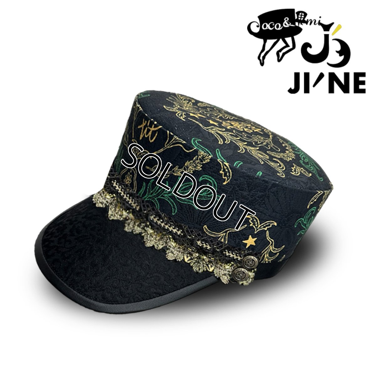 画像1: ※ラスト１点※【JI'NEコラボ】ボナペティキャスケット(黒) (1)