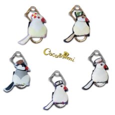 画像10: 3WAYバッグチャーム/文鳥(シルバー文鳥) (10)