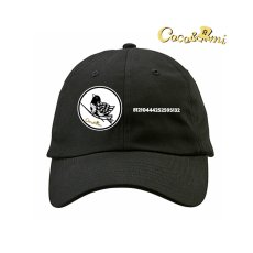 画像1: ここあみキャップ/シルエッ鳥(ブラック) (1)