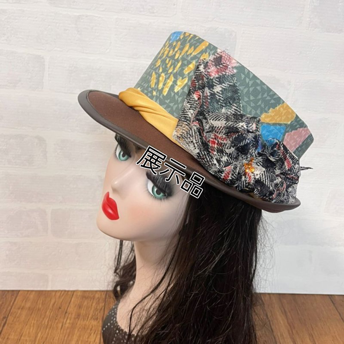 画像3: 【JI'NE×ここあみコラボ！】カーキハット【1点物】 (3)