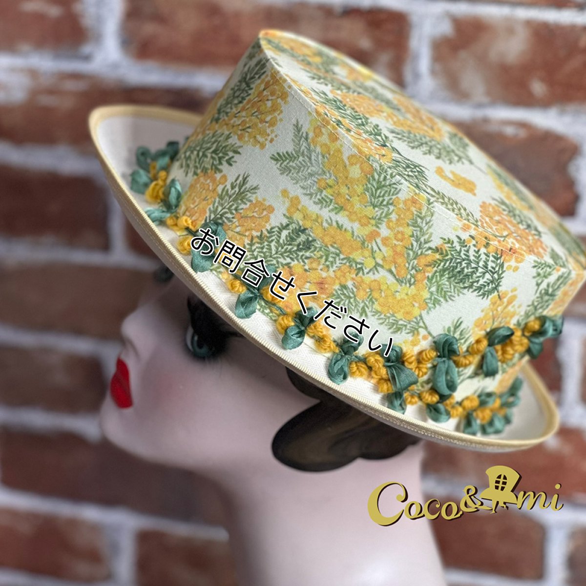 画像7: ※残りわずか※【期間限定・レア物】春の花（ミモザ）/ハット（白ブリム） (7)