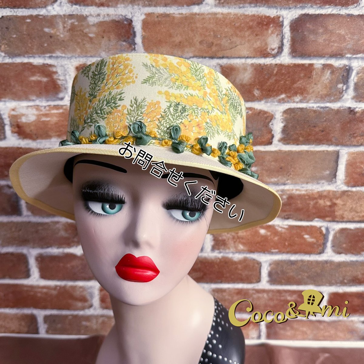 画像10: ※残りわずか※【期間限定・レア物】春の花（ミモザ）/ハット（白ブリム） (10)