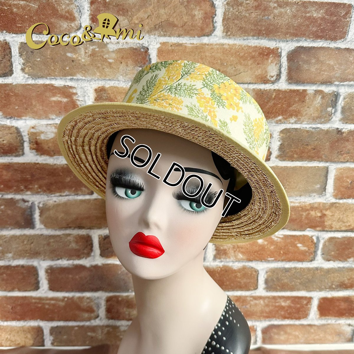 画像3: 【期間限定・レア物】春の花(ミモザ)/ハット(麦わらブリム)_生成 (3)