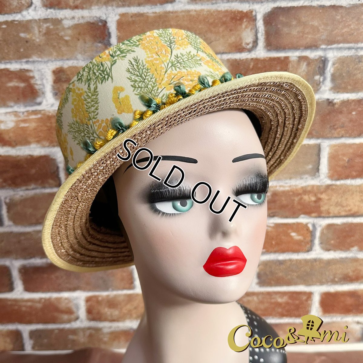 画像3: 【期間限定・レア物】春の花(ミモザ)/ハット(麦わらブリム)_モカ※公式限定カラー (3)