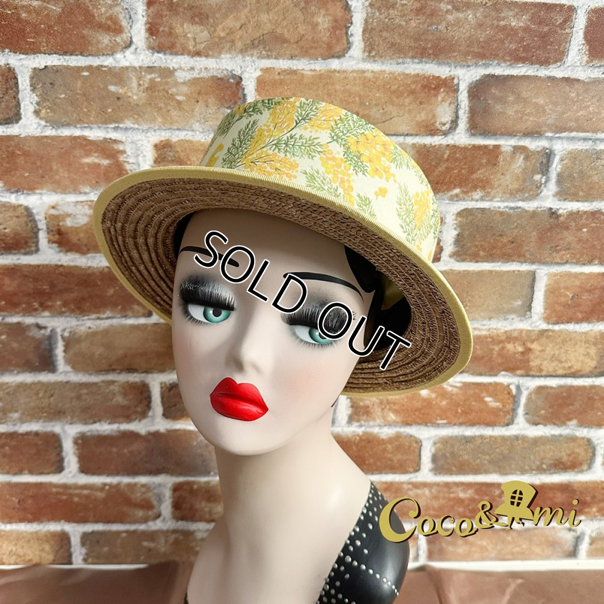画像4: 【期間限定・レア物】春の花(ミモザ)/ハット(麦わらブリム)_モカ※公式限定カラー (4)