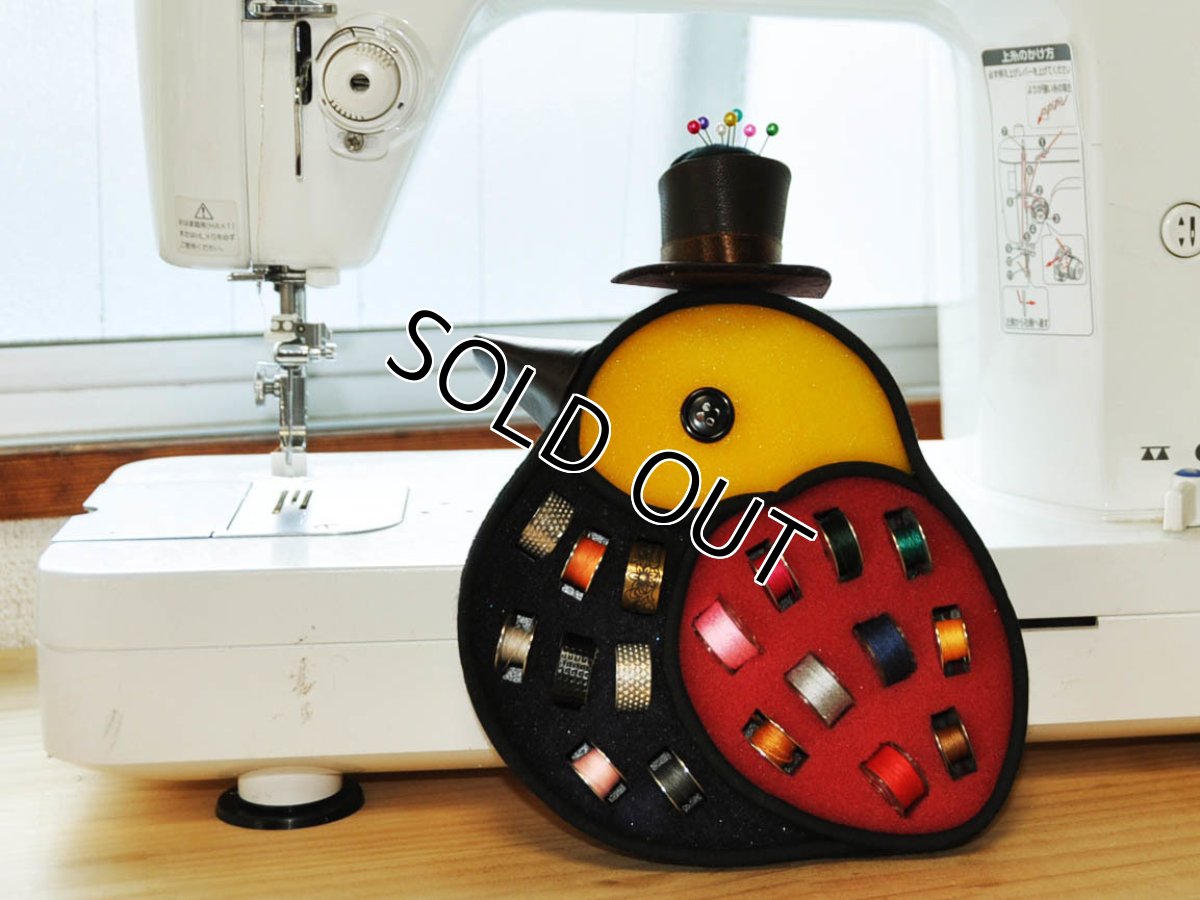 画像4: 鳥のボビン収納ケース(C・ネイビー×ピンク) (4)