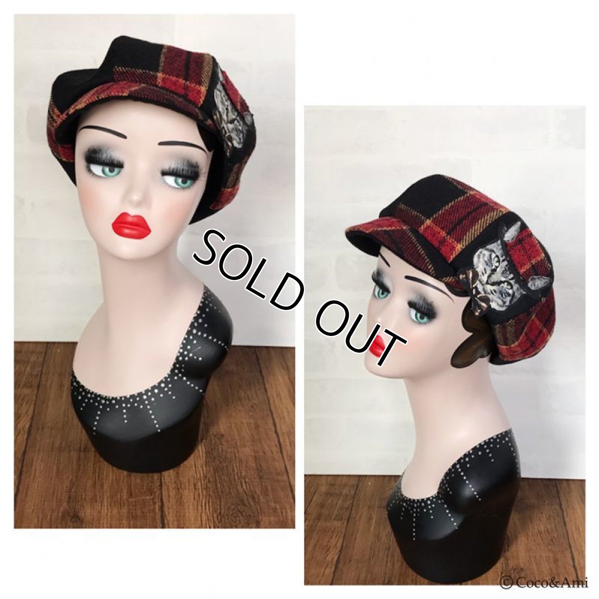 画像3: 猫かぶらニャいと！冬キャスケット(赤) (3)