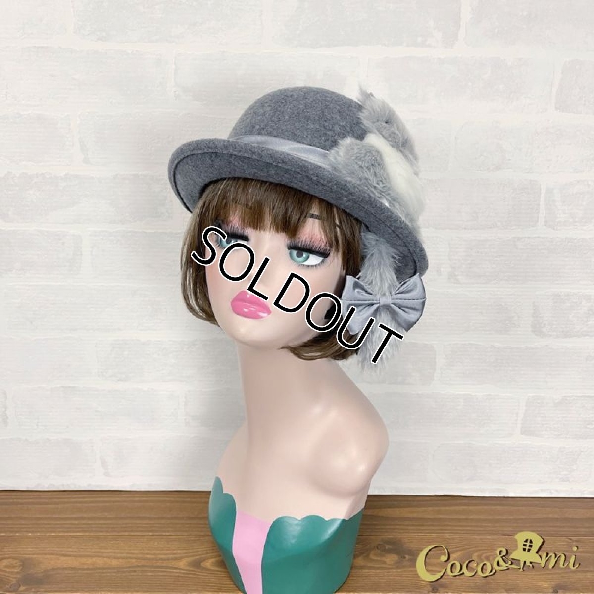 画像6: 猫かぶらニャいと！冬ハット（杢グレーボーラー） (6)