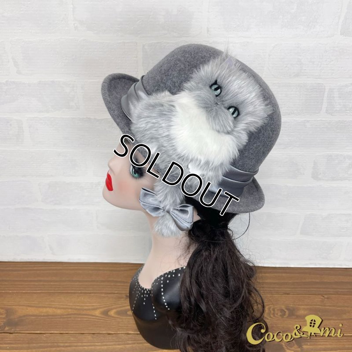 画像4: 猫かぶらニャいと！冬ハット（杢グレーボーラー） (4)