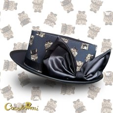 画像2: 猫かぶらニャいと！モダンハット(猫まみれ)/黒ブリム (2)