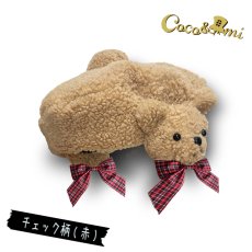 画像13: テディの耳当てベレー【リボン色選べます】 (13)