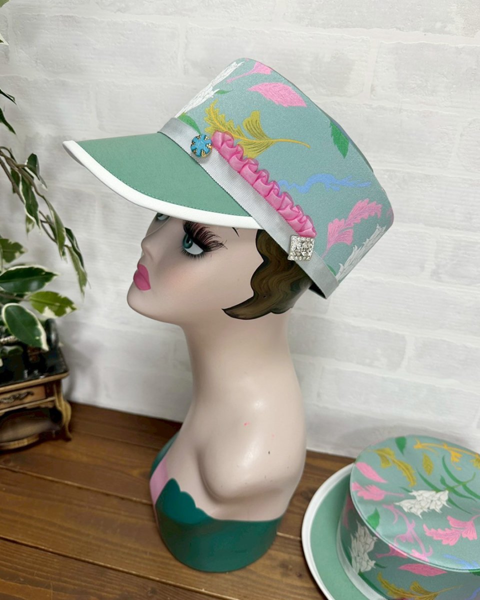 画像2: 【JI'NEコラボ】リンドウキャスケット(グリーン) (2)