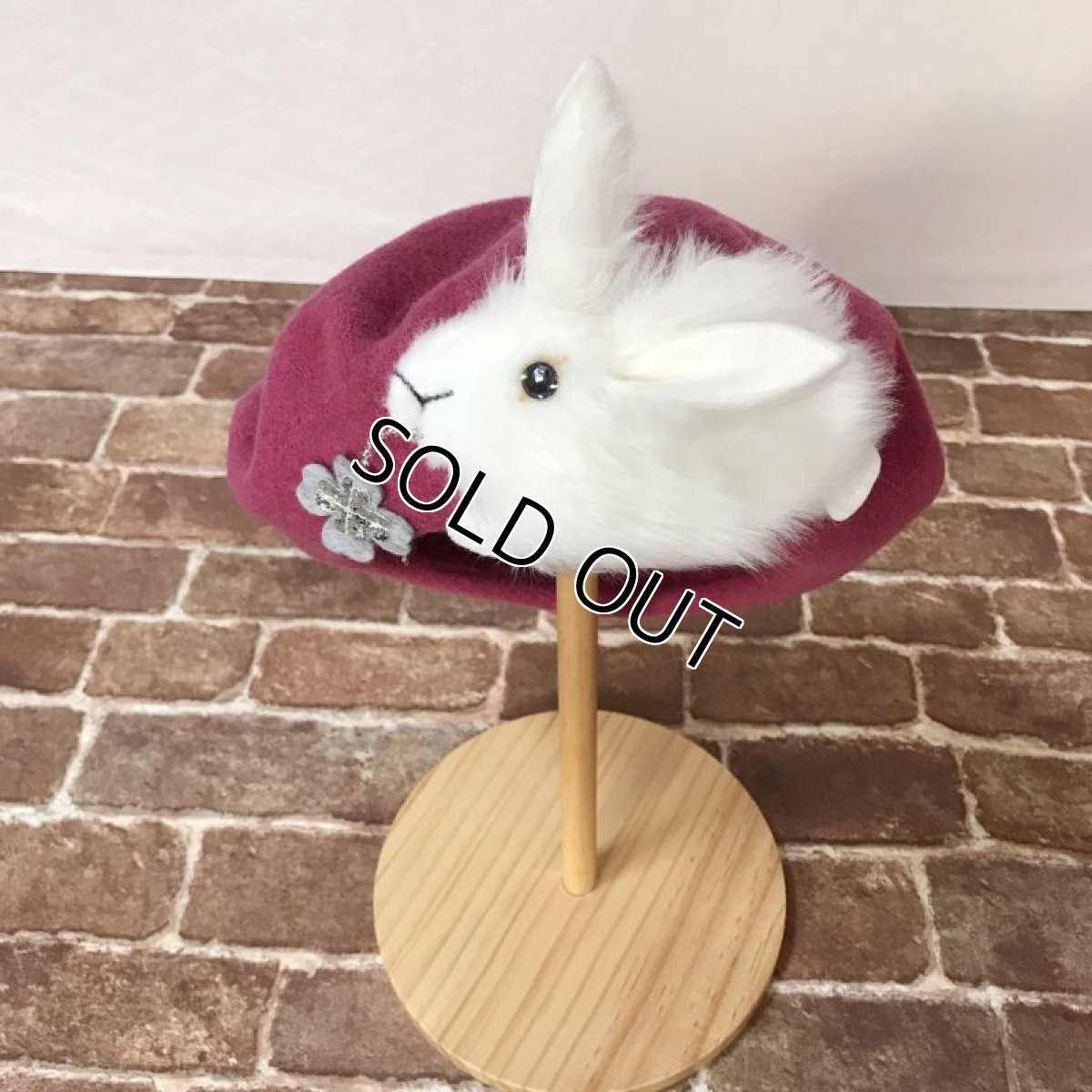 画像1: 【#ここあみレア物祭り】限定品（ウサギベレー）/ラズベリー (1)