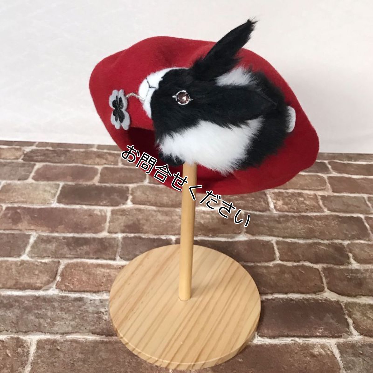 画像2: 【#ここあみレア物祭り】限定品（ウサギベレー）/赤パンダウサギ (2)